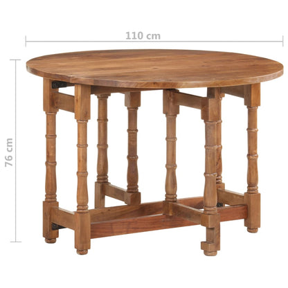 vidaXL Dining Table Round 110x76 cm Solid Mango Wood
