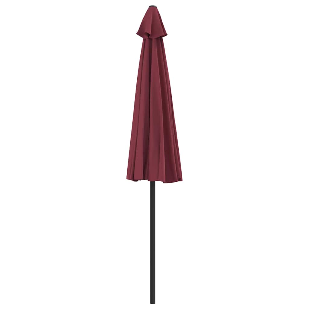 312498 vidaXL Balcony Parasol with Aluminium Pole Bordeaux Red 270x144x222 cm Half