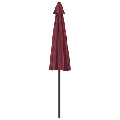 312498 vidaXL Balcony Parasol with Aluminium Pole Bordeaux Red 270x144x222 cm Half