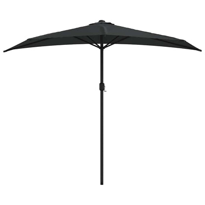 312500 vidaXL Balcony Parasol with Aluminium Pole Black 270x144x222 cm Half