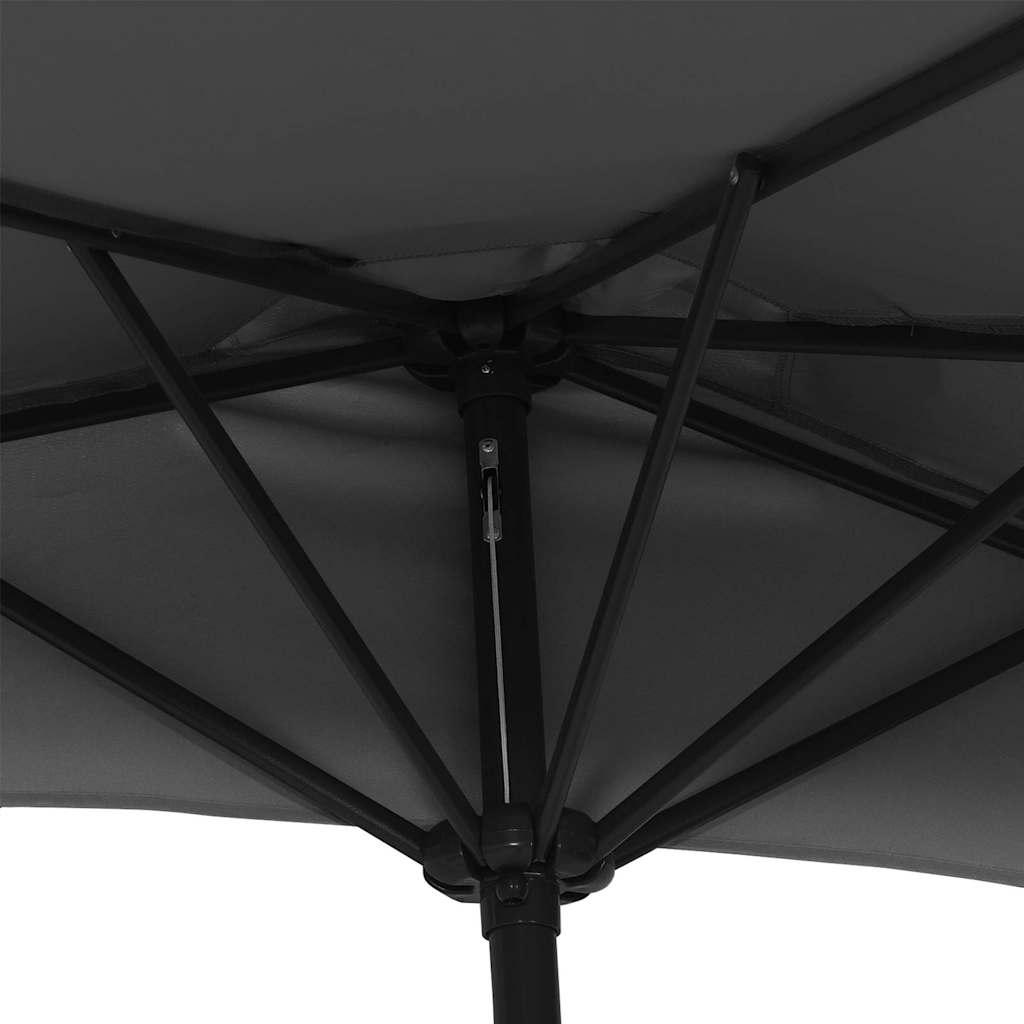 312500 vidaXL Balcony Parasol with Aluminium Pole Black 270x144x222 cm Half