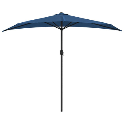 vidaXL Balcony Parasol with Aluminium Pole Blue 270x144x222 cm Half