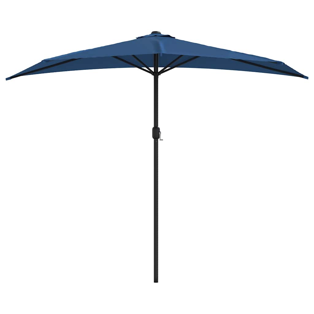 312501 vidaXL Balcony Parasol with Aluminium Pole Blue 270x144x222 cm Half