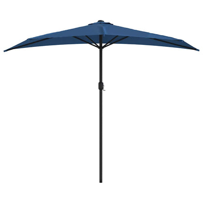 312501 vidaXL Balcony Parasol with Aluminium Pole Blue 270x144x222 cm Half