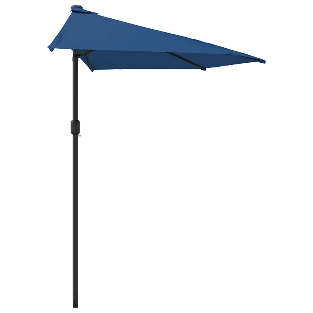 312501 vidaXL Balcony Parasol with Aluminium Pole Blue 270x144x222 cm Half