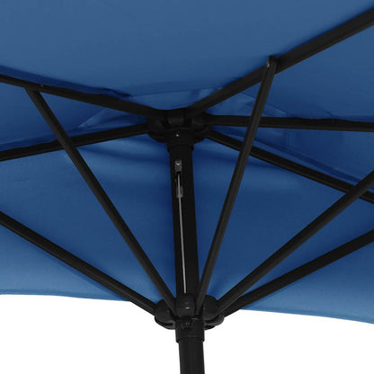 312501 vidaXL Balcony Parasol with Aluminium Pole Blue 270x144x222 cm Half