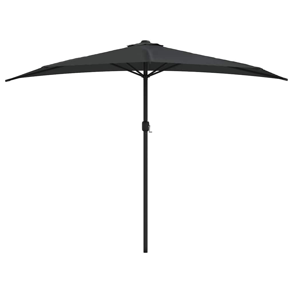 312504 vidaXL Balcony Parasol with Aluminium Pole Black 300x155x223 cm Half