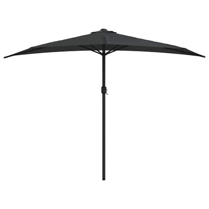 312504 vidaXL Balcony Parasol with Aluminium Pole Black 300x155x223 cm Half