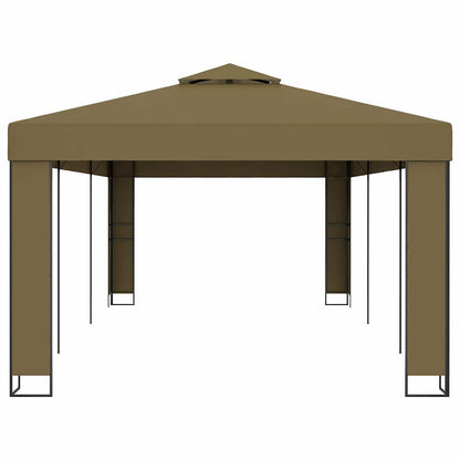vidaXL Gazebo with Double Roof 3x6 m Taupe 180 g/m²