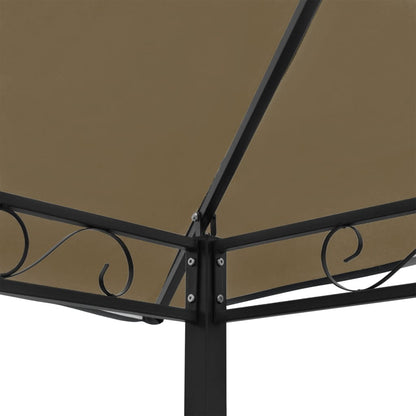 vidaXL Garden Pavilion with Table and Benches 2.5x1.5x2.4 m Taupe 180 g/m²
