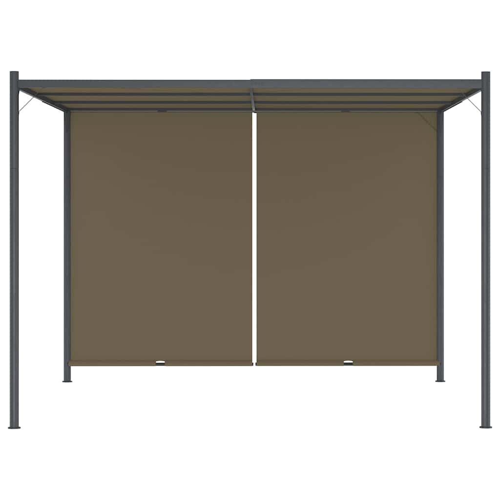 vidaXL Garden Pergola with Retractable Roof 3x3 m Taupe 180 g/m²