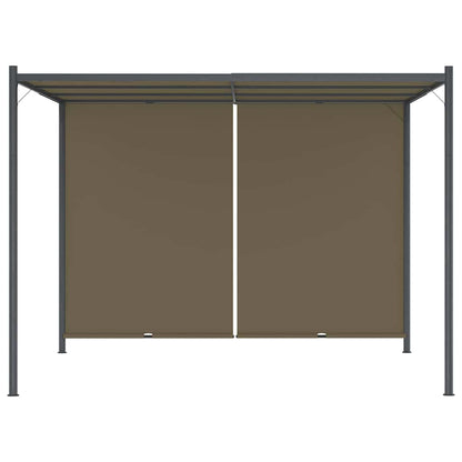 vidaXL Garden Pergola with Retractable Roof 3x3 m Taupe 180 g/m²