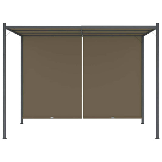 vidaXL Garden Pergola with Retractable Roof 3x3 m Taupe 180 g/m²