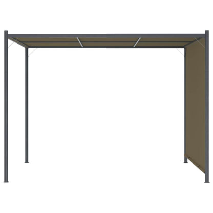 vidaXL Garden Pergola with Retractable Roof 3x3 m Taupe 180 g/m²