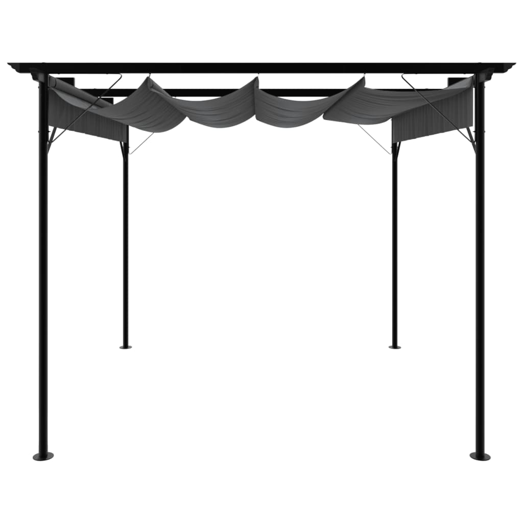 vidaXL Pergola with Retractable Roof Anthracite 3x3 m Steel 180 g/m²