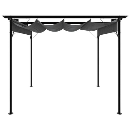 vidaXL Pergola with Retractable Roof Anthracite 3x3 m Steel 180 g/m²
