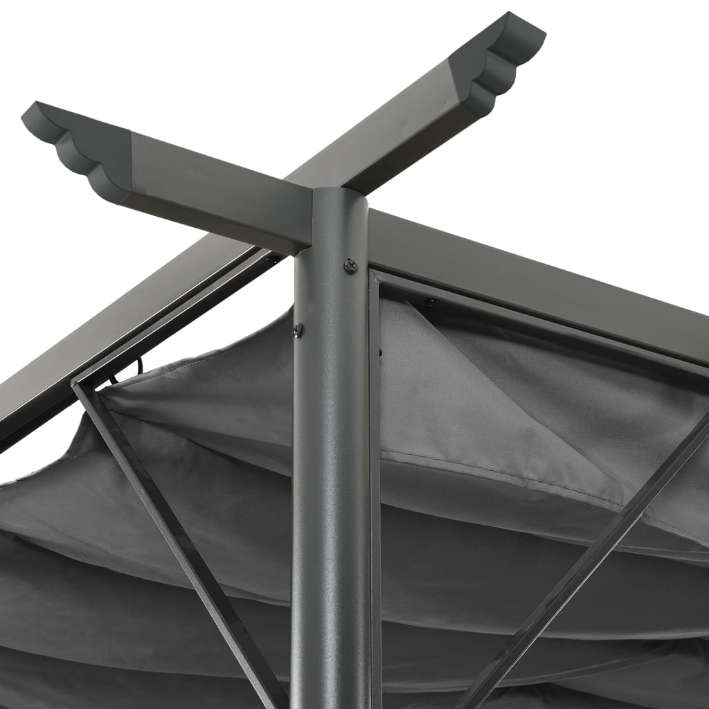 vidaXL Pergola with Retractable Roof Anthracite 3x3 m Steel 180 g/m²