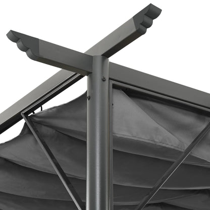 vidaXL Pergola with Retractable Roof Anthracite 3x3 m Steel 180 g/m²