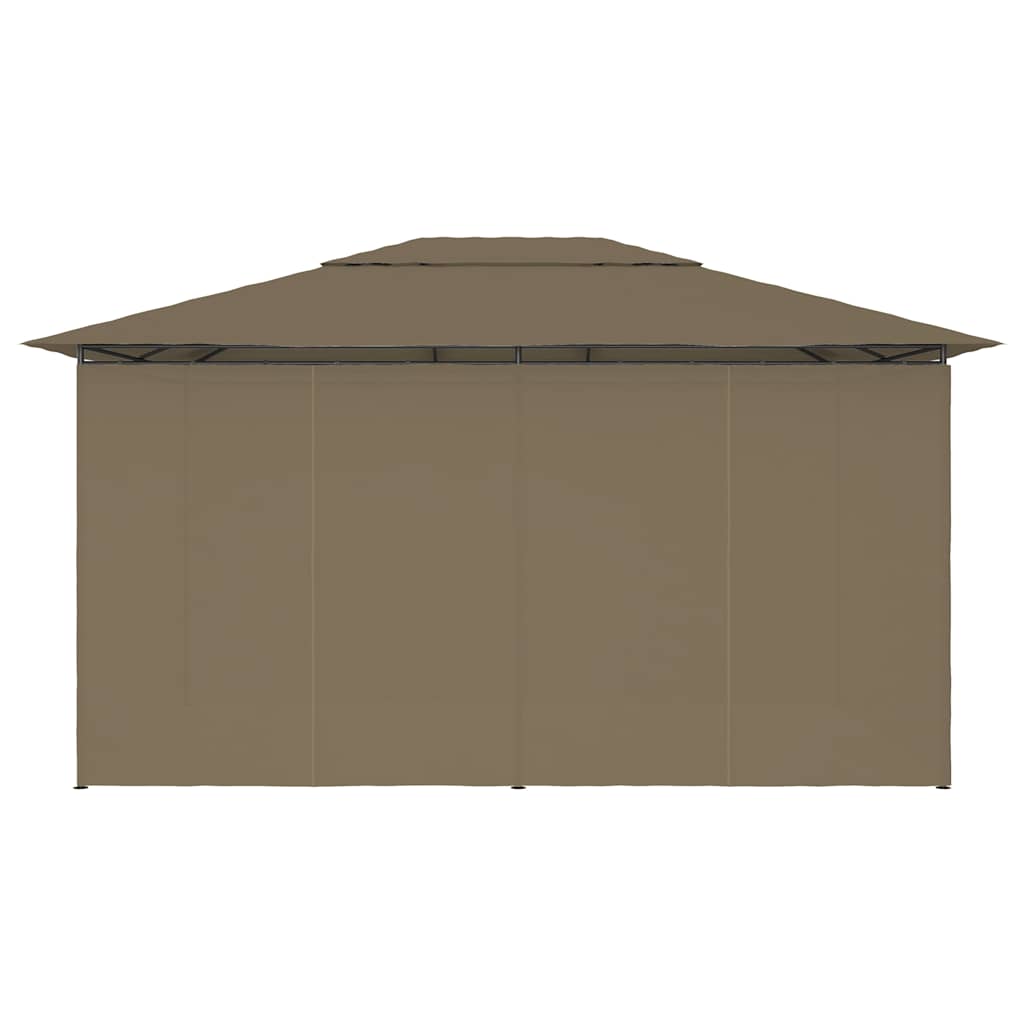 vidaXL Garden Marquee with Curtains 4x3 m Taupe 180 g/m²