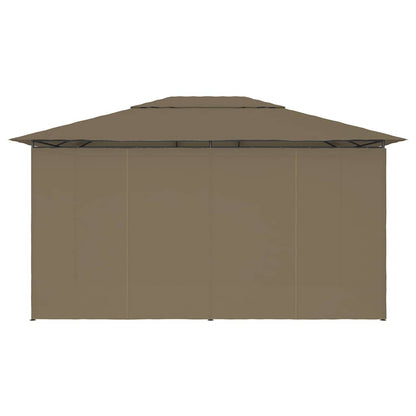 vidaXL Garden Marquee with Curtains 4x3 m Taupe 180 g/m²