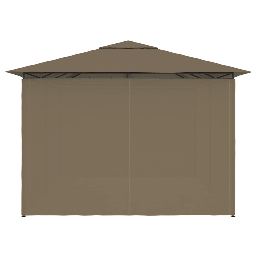 vidaXL Garden Marquee with Curtains 4x3 m Taupe 180 g/m²