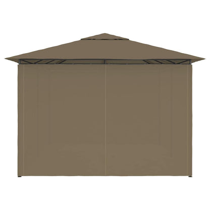vidaXL Garden Marquee with Curtains 4x3 m Taupe 180 g/m²