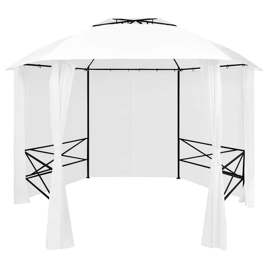 vidaXL Garden Marquee with Curtains 360x312x265 cm White 180 g/m²