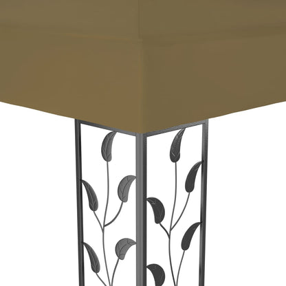 vidaXL Gazebo with Double Roof 3x4 m Taupe 180 g/m²
