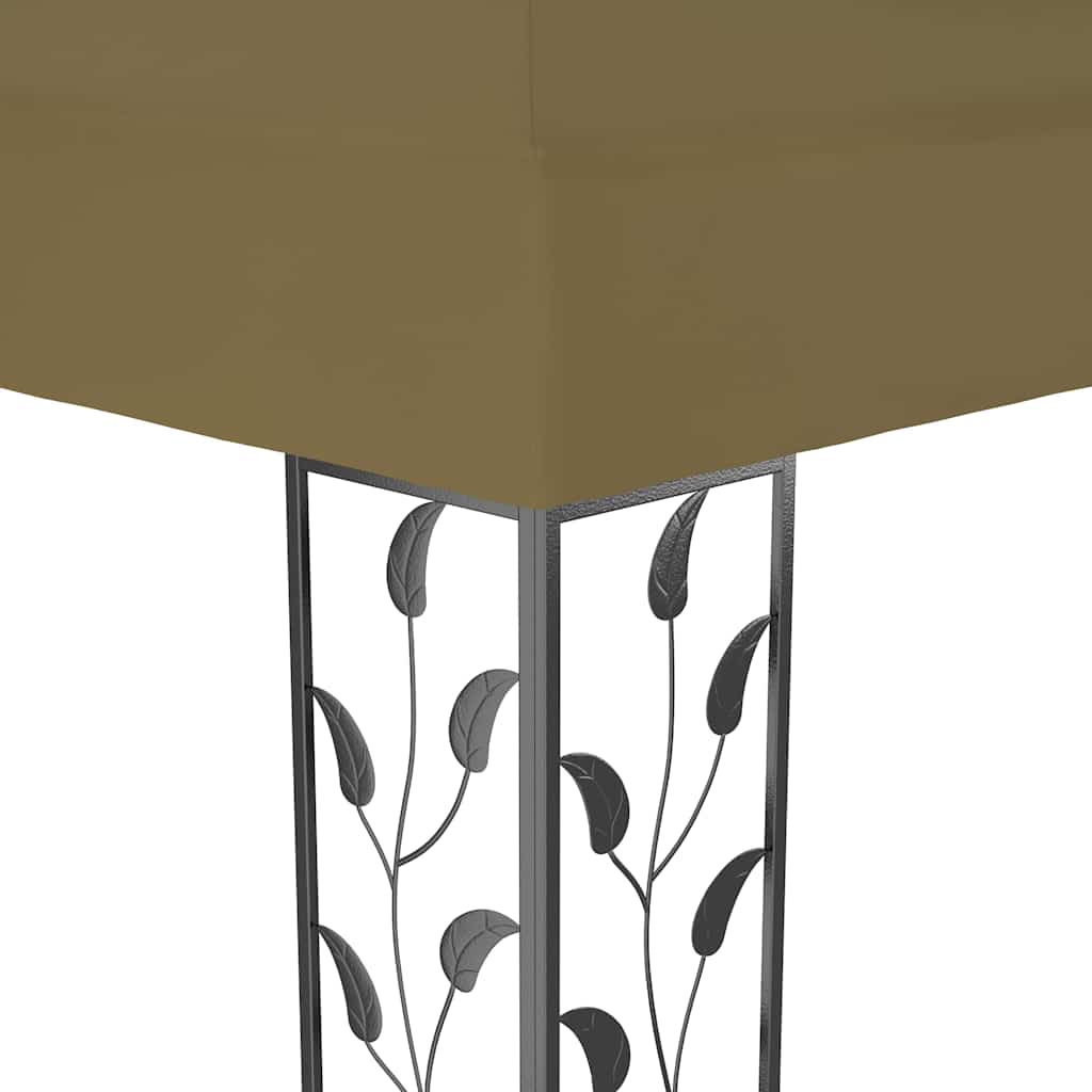 vidaXL Gazebo with Double Roof 3x4 m Taupe 180 g/m²