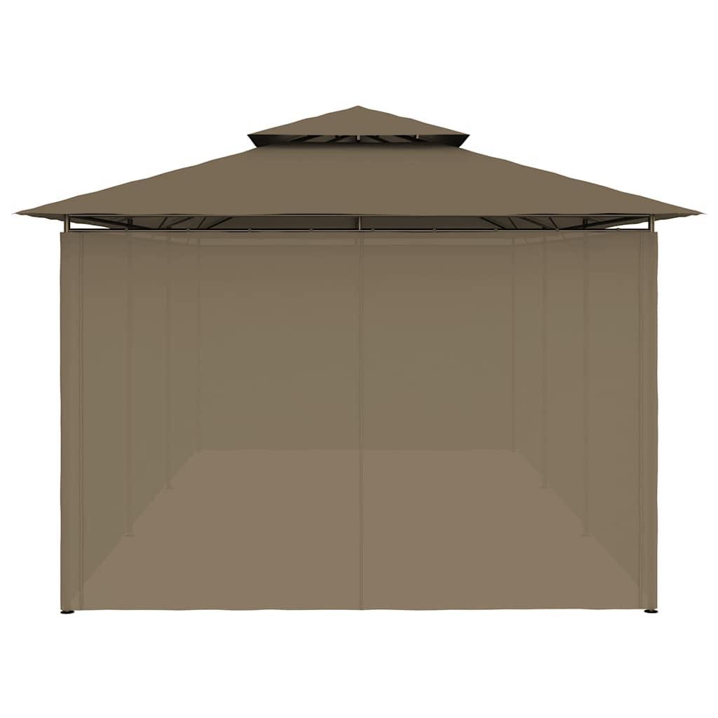 vidaXL Gazebo with Curtains 600x298x270 cm Taupe 180 g/m²