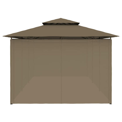 vidaXL Gazebo with Curtains 600x298x270 cm Taupe 180 g/m²