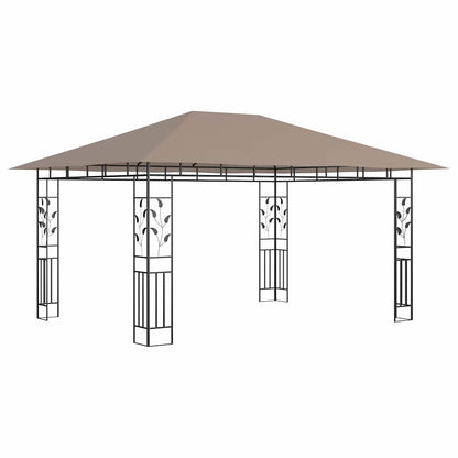 vidaXL Gazebo with Mosquito Net 4x3x2.73 m Taupe 180 g/m²