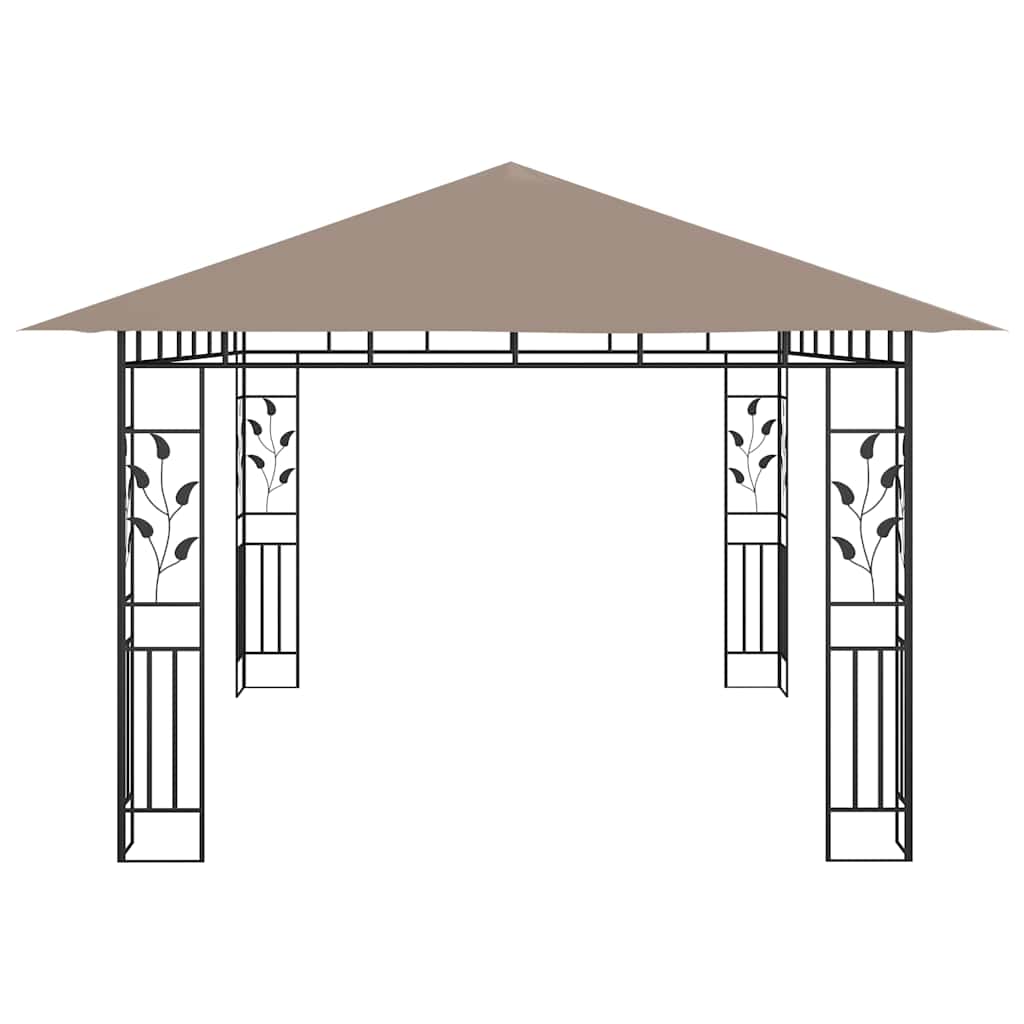 vidaXL Gazebo with Mosquito Net 4x3x2.73 m Taupe 180 g/m²