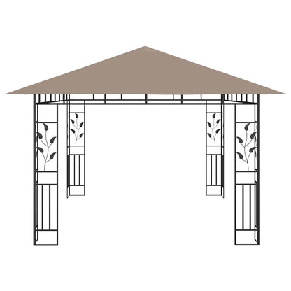 vidaXL Gazebo with Mosquito Net 4x3x2.73 m Taupe 180 g/m²