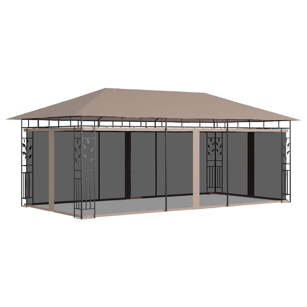vidaXL Gazebo with Mosquito Net 6x3x2,73 m Taupe 180 g/m²