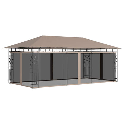 vidaXL Gazebo with Mosquito Net 6x3x2,73 m Taupe 180 g/m²