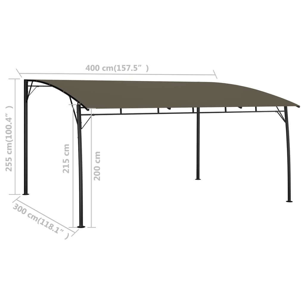vidaXL Garden Sunshade Awning 4x3x2.55 m Taupe