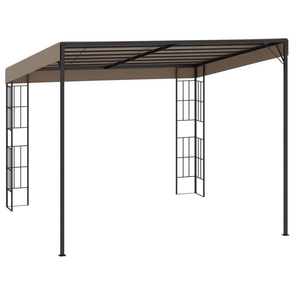vidaXL Wall-mounted Gazebo 3x3 m Taupe Fabric