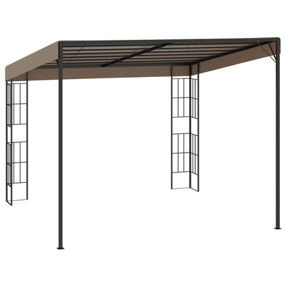 vidaXL Wall-mounted Gazebo 3x3 m Taupe Fabric