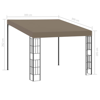 vidaXL Wall-mounted Gazebo 3x3 m Taupe Fabric