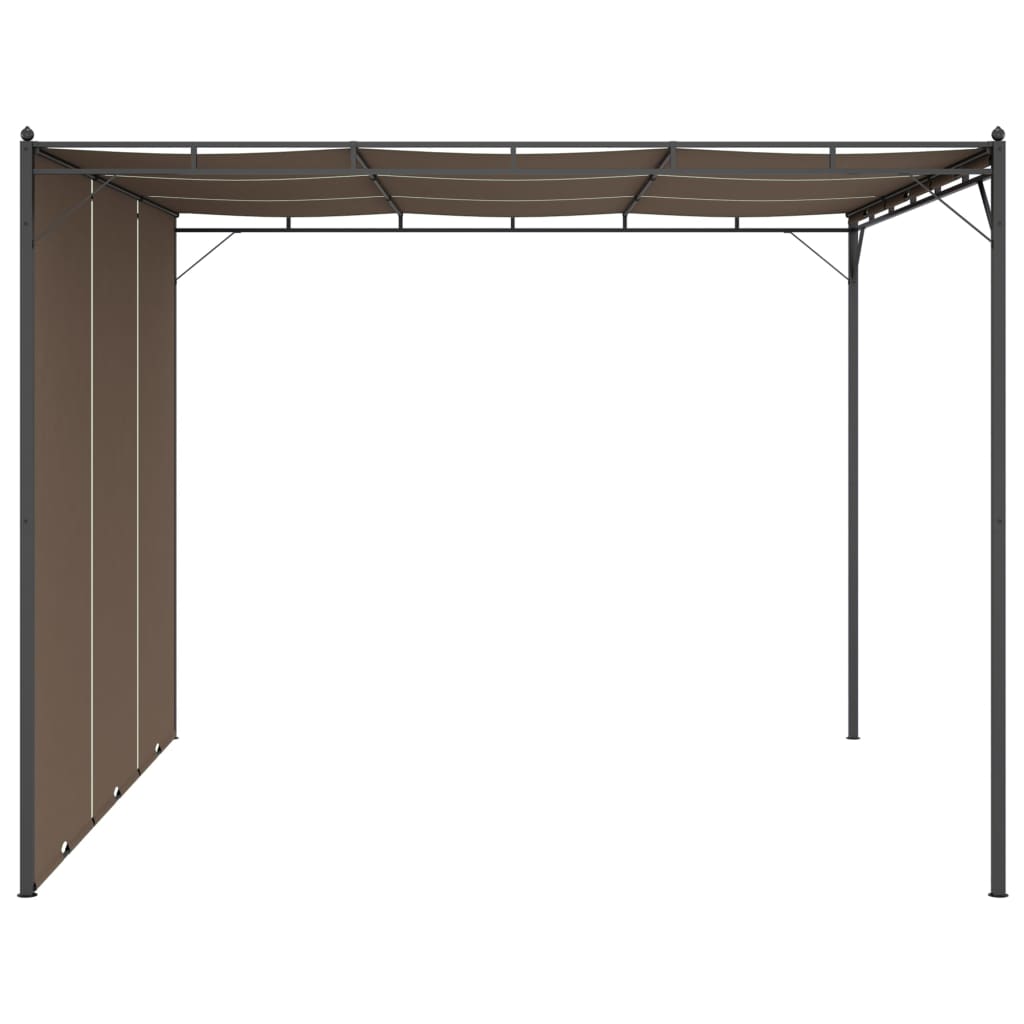 vidaXL Garden Gazebo with Side Curtain 3x3x2.25 m Taupe