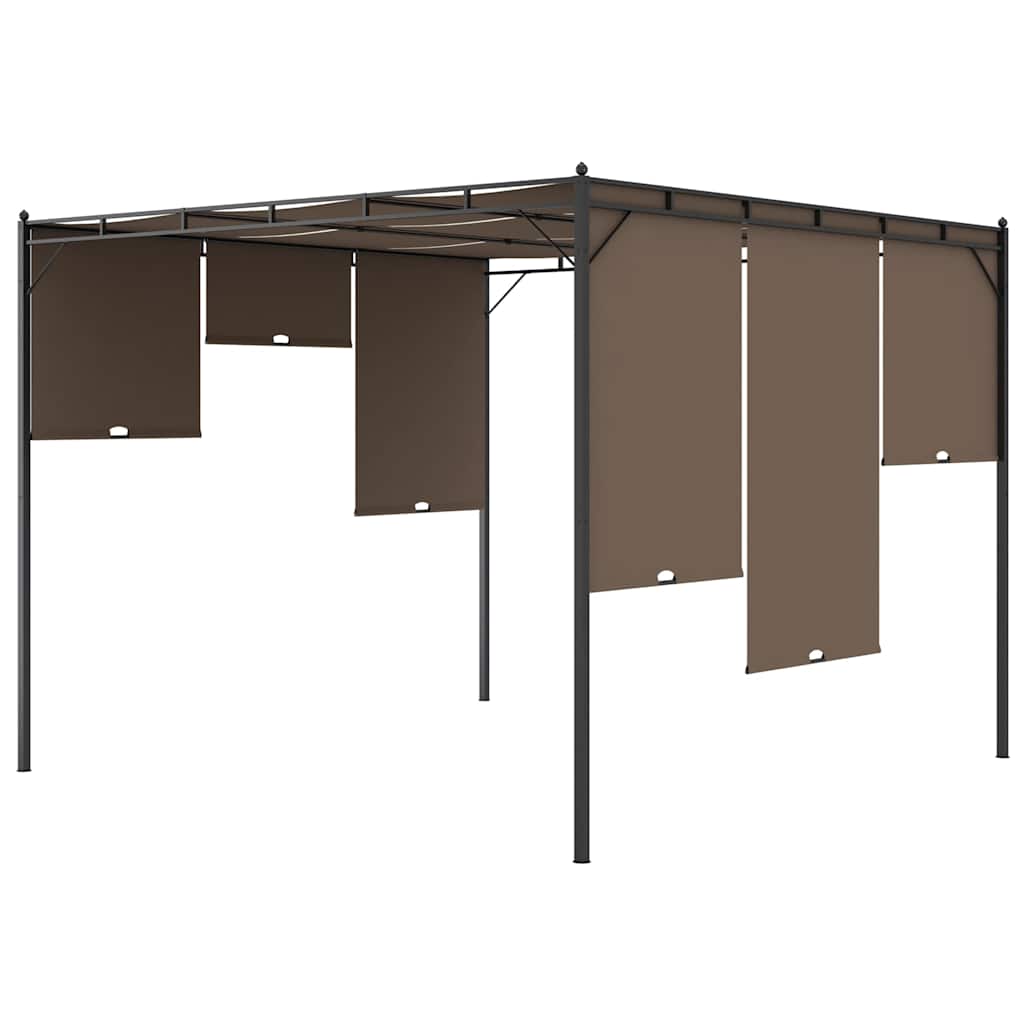 vidaXL Garden Gazebo with Side Curtain 3x3x2.25 m Taupe