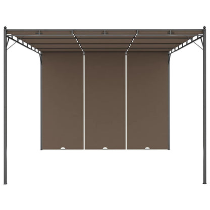 vidaXL Garden Gazebo with Side Curtain 4x3x2.25 m Taupe