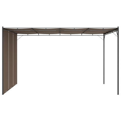 vidaXL Garden Gazebo with Side Curtain 4x3x2.25 m Taupe