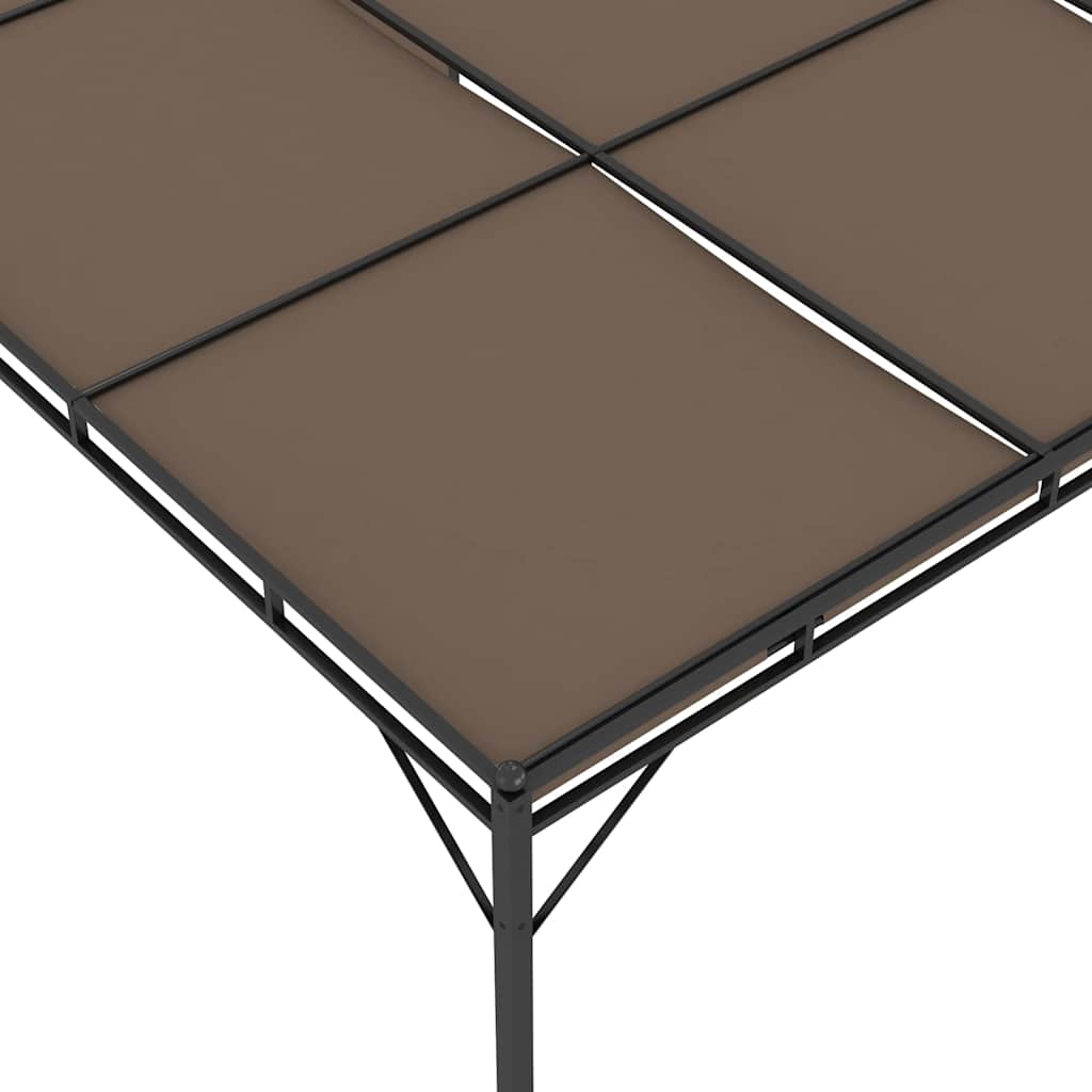 312264 vidaXL Garden Gazebo with Side Curtain 4x3x2,25 m Taupe