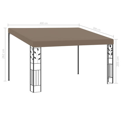 312266 vidaXL Wall-mounted Gazebo 4x3x2,5 m Taupe