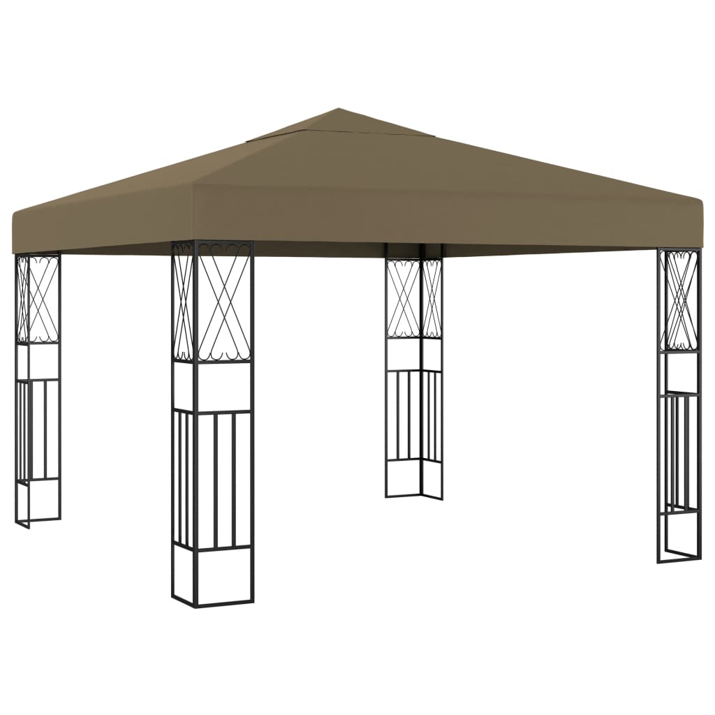 vidaXL Gazebo | Taupe | Polyester fabric and steel | 3x3 metres | Durable