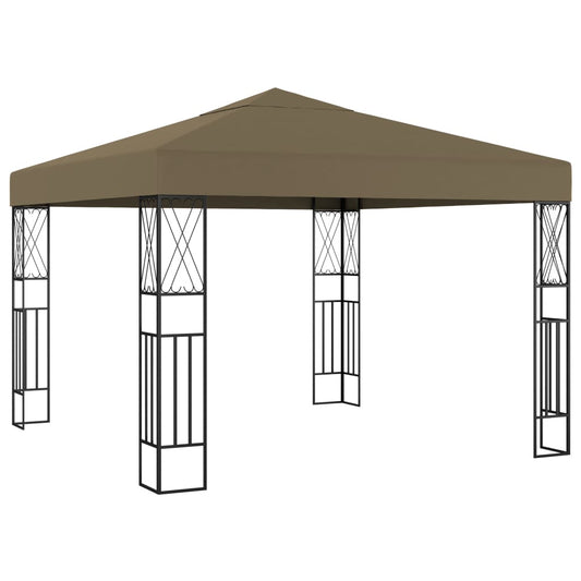 vidaXL Gazebo | Taupe | Polyester fabric and steel | 3x3 metres | Durable