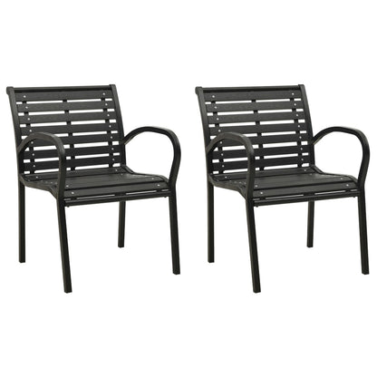 vidaXL Garden Chairs 2 pcs Steel and WPC Black