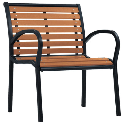 vidaXL Garden Chair | Set of 2 | Black and Brown | Steel and WPC | Standard